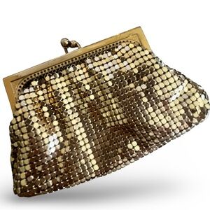 Gold Tone Metal Mesh Coin Purse by Whiting & Davis